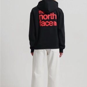 The North Face Black Hoodie with Red Logo